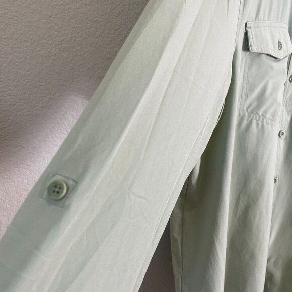 Eddie Bauer Shirt Womens Plus XXL Button Up Pocket Green Top Hiking Outdoors - Picture 5 of 9